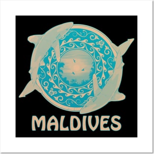 Maldives Oceanic Whitetip sharks Posters and Art